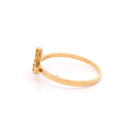 Anillo Oro Amarillo 18K - Cruz con Piedras Multicolor