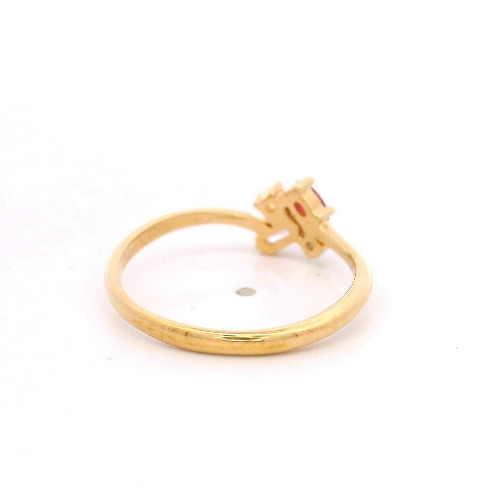 Anillo Oro Amarillo 18K - Simple con Piedras Multicolor