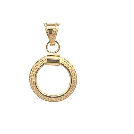 Colgante Oro Amarillo 18K - Circular Calado Tallado con Valier