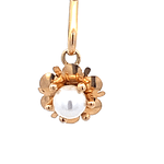 Colgante Oro Rosado 18K - Flor con 1 Perla y Valier