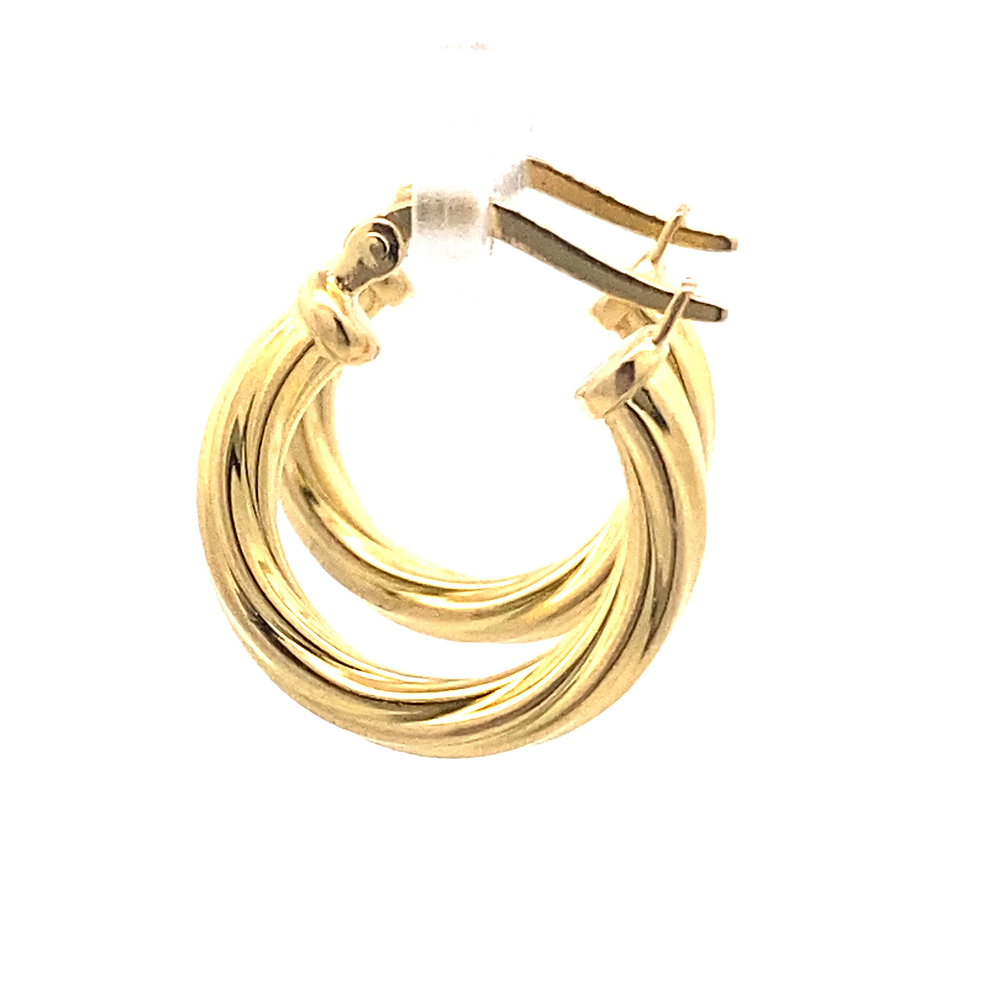 Aros de Oro Amarillo 18K Trenzado Tallado 