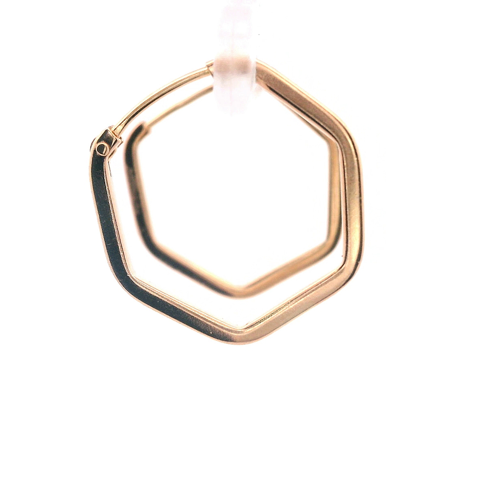 Aros de Oro Rosado 18K Hexagonales