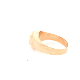 Anillo de Oro Rosado 18K Sello Rectangular con Piedra Negra