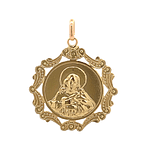 Colgante de Oro Amarillo 18K Medalla Religiosa