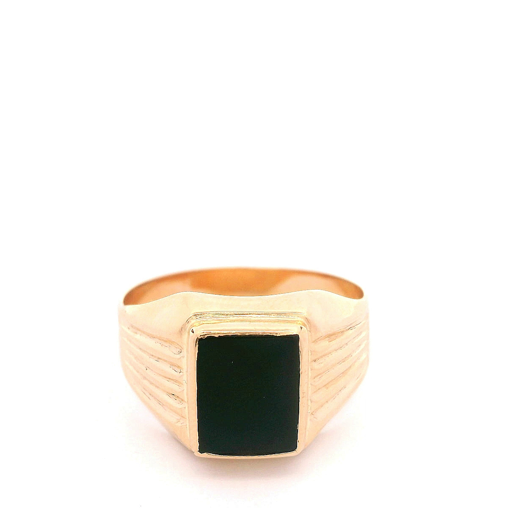 Anillo de Oro Rosado 18K Sello Rectangular