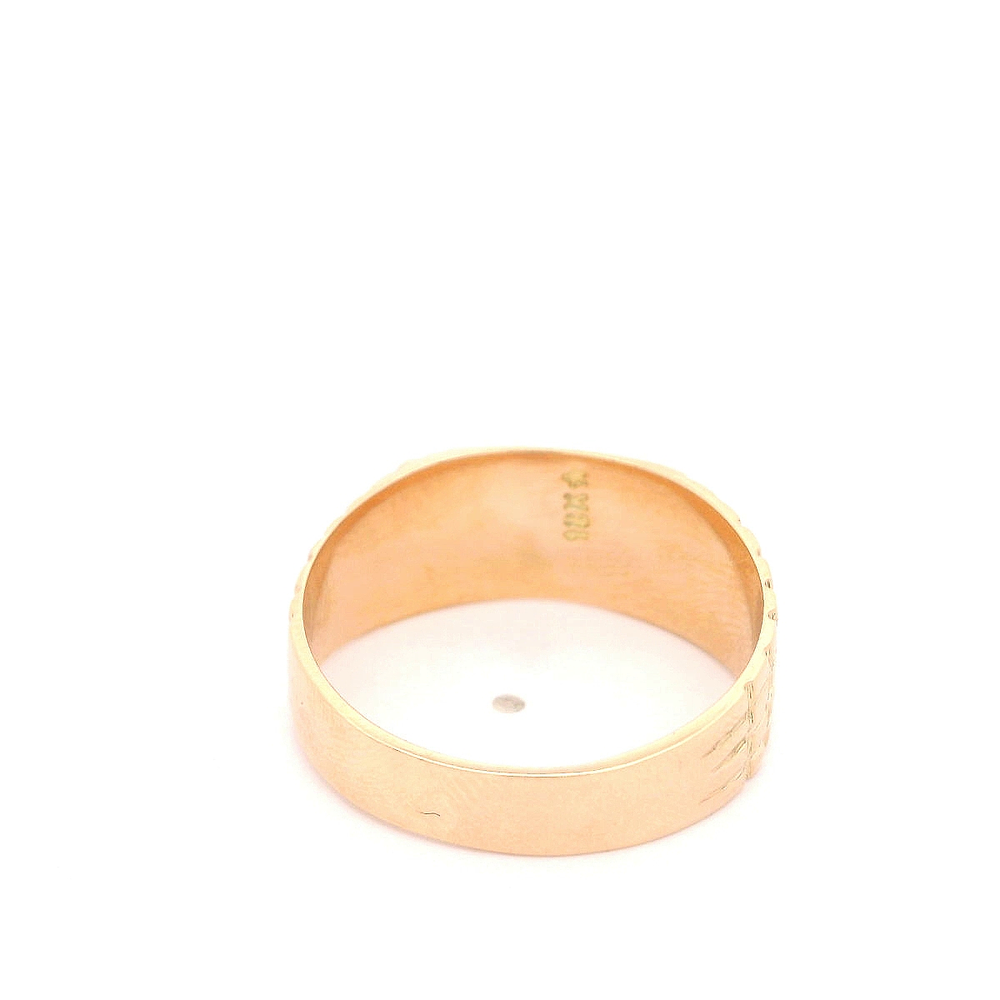 Anillo de Oro Rosado 18K Sello con Centro Liso