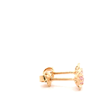 Aros de Oro Rosado 18K Flor Calada Para Bebé