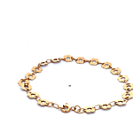 Pulsera de Oro Rosado 18K Flores Caladas 1x1