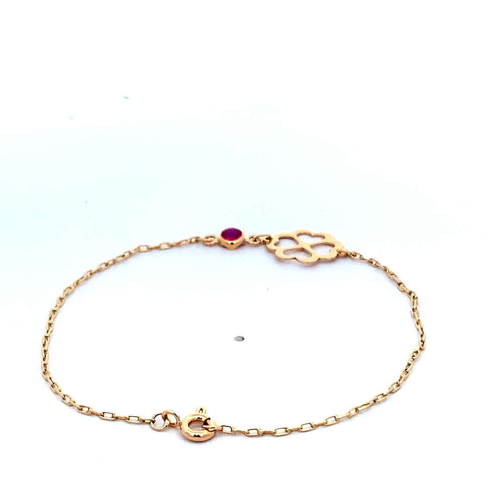 Pulsera de Oro Rosado 18K Limada