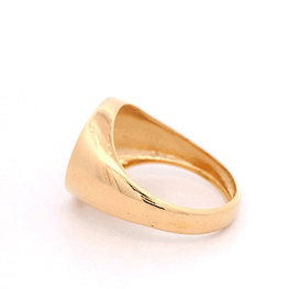 Anillo De Oro 18K con Sello de Tigre Tallado en Diseño Circular