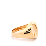 Anillo de Oro Amarillo 18K Caballo Tallado Circular 