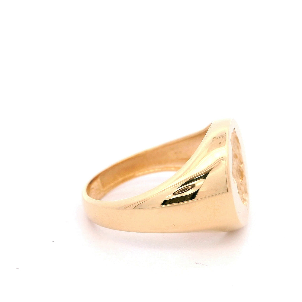 Anillo de Oro Amarillo 18K con Sello León Tallado