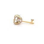 Colgante de Oro Amarillo 18K Llave Diseño Corazon Con Punto De Luz 