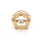 Colgante de Oro Amarillo 18K Flor Con Corazones Y Punto De Luz