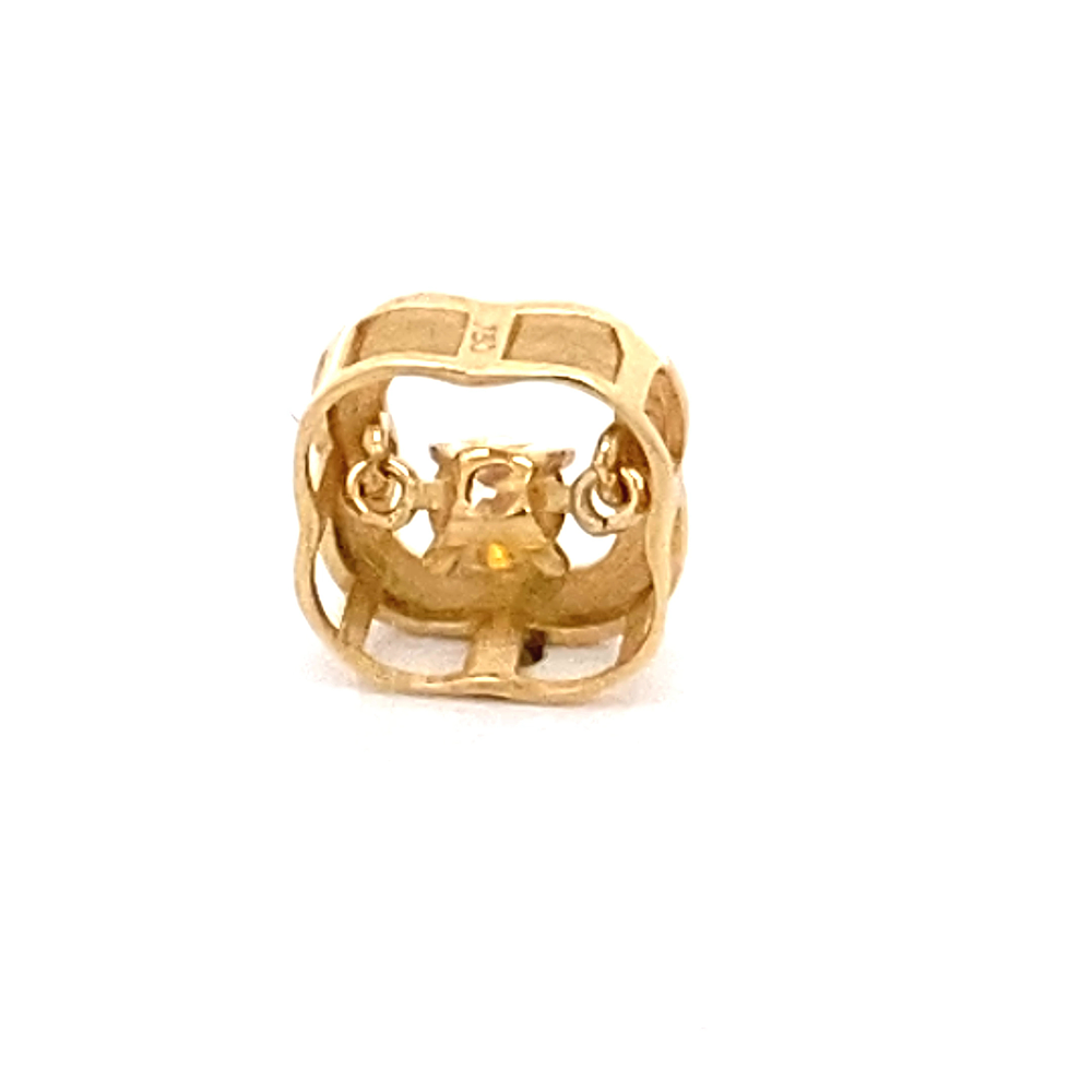 Colgante de Oro Amarillo 18K Trebol Con Punto De Luz