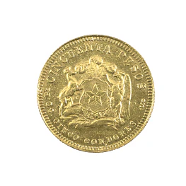 Moneda de 50 Pesos Chilenos (5 Cóndores) Año 1961