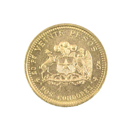 Moneda de Oro 20 Pesos Chile Año 1976 – Ley 900