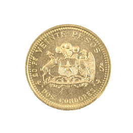 Moneda de 20 Pesos Chilenos (2 Cóndores) Año 1976