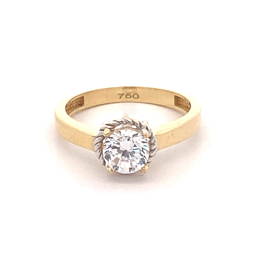 Anillo de Oro Amarillo 18K Chatón