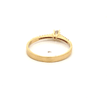 Anillo Oro Amarillo 18K Cintillo Solitario con Piedra