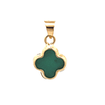 Colgante de Oro Amarillo 18K Flor con Piedra Verde