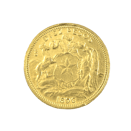 Moneda Nacional 10 Pesos Chile Año 1896
