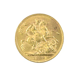 Moneda Sovereign Reino Unido Año 1903