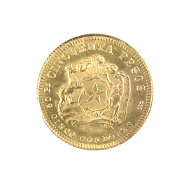 Moneda Nacional 50 Pesos Chilenos (5 Cóndores) Año 1961