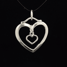 Colgante de Plata 925 Corazón Doble