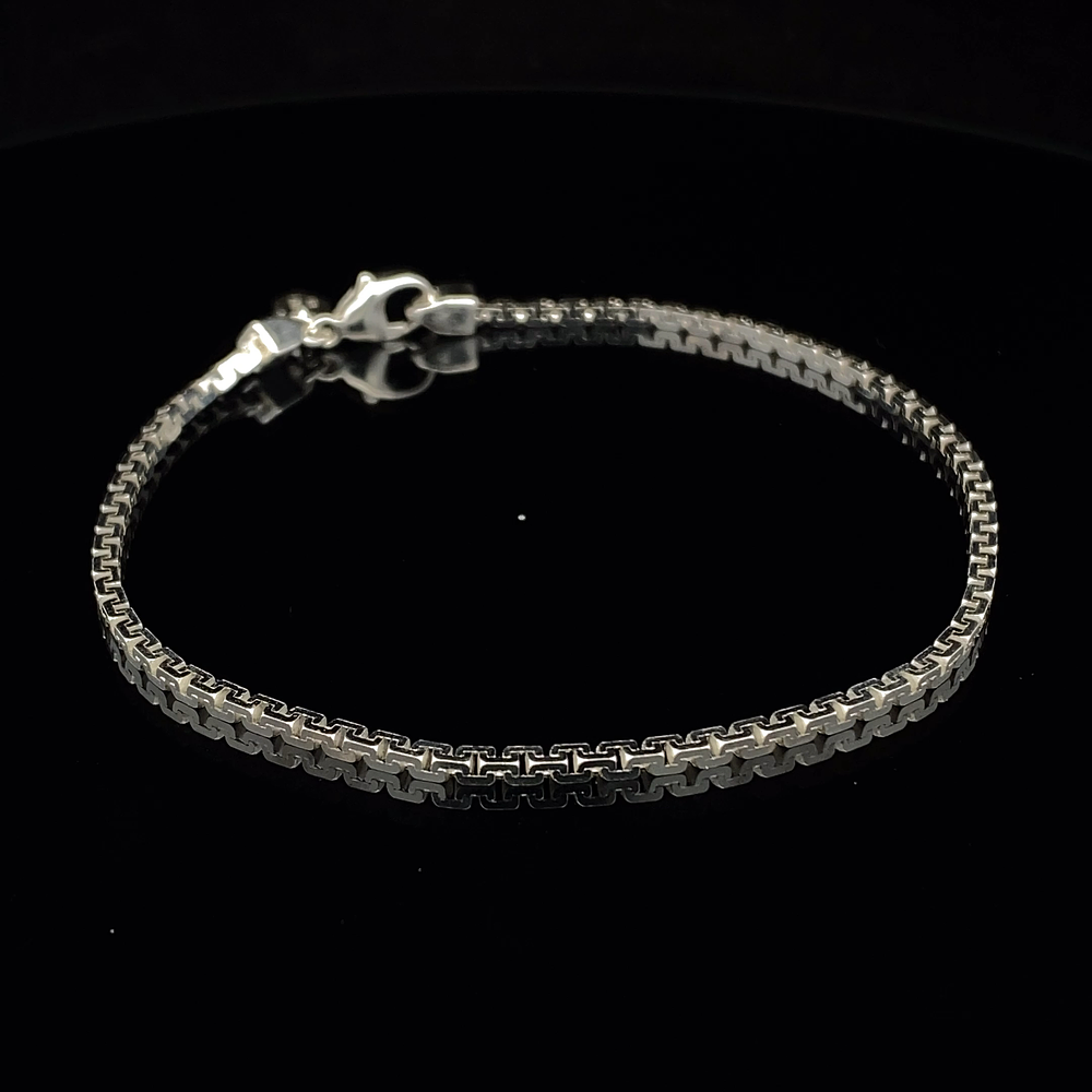 Pulsera de Plata 925 Lazo Veneciano con Broche Mosquetón