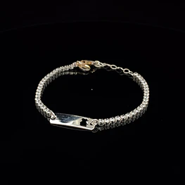 Pulsera de Plata 925 Circones Continuos con Placa