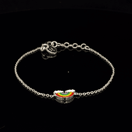 Pulsera de Plata 925 Limada con Arcoíris