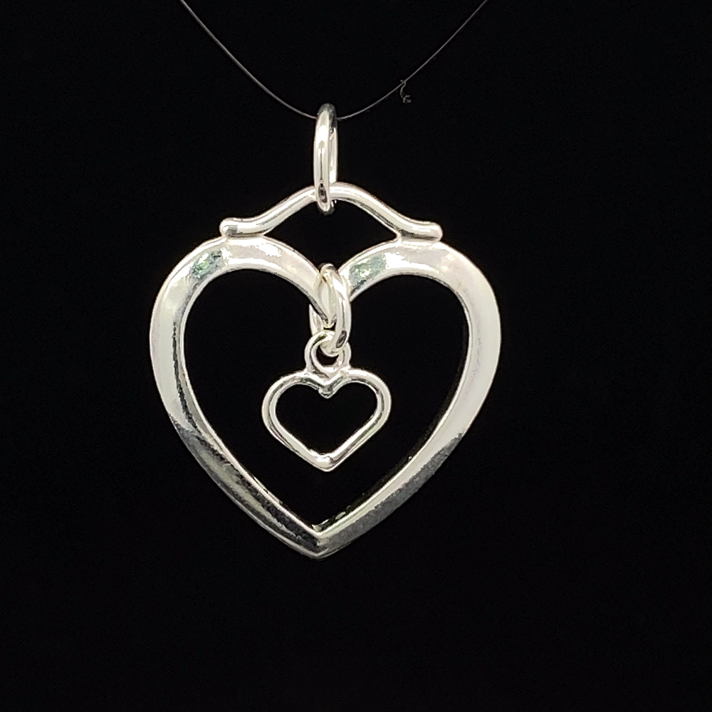 Colgante de Plata 925 Corazón Doble