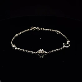 Pulsera de Plata 925 Limada con Punto de Luz Incoloro