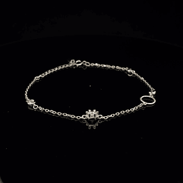 Pulsera de Plata 925 Limada con Punto de Luz Incoloro