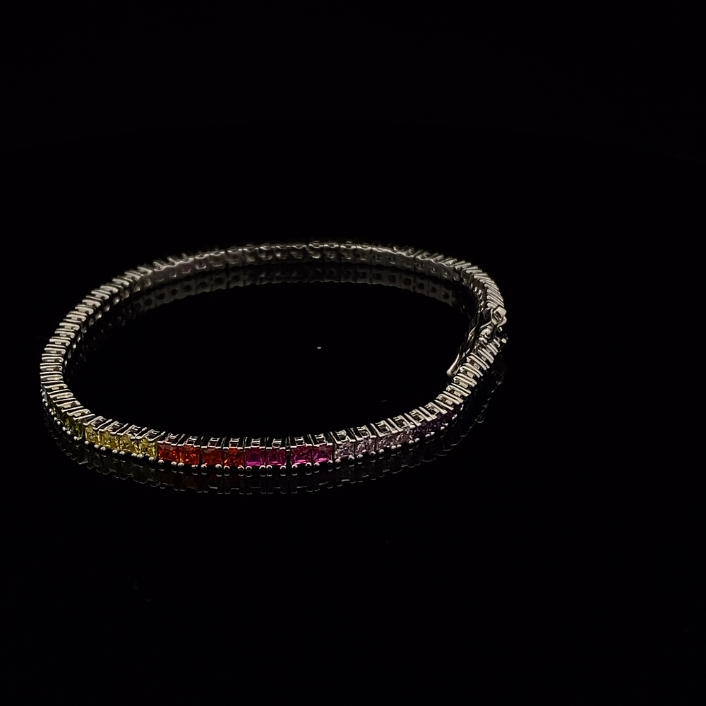 Pulsera de Plata 925 con Circones Multicolor Continuos