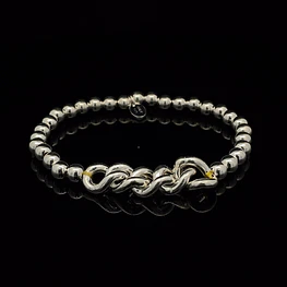 Pulsera de Plata 925 Pellet con Grommet Flexible