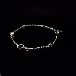 Pulsera de Plata 925 Limada con Punto de Luz Incoloro
