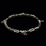 Pulsera de Plata 925 Eslabones con Esferas y Colgante Serpiente