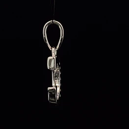 Colgante de Plata 925 Letra G con Piedras Incoloras