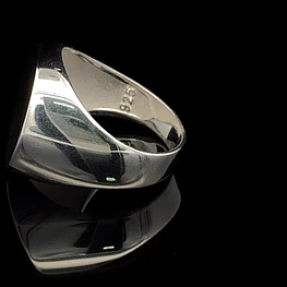 Anillo de Plata 925 Sello Redondo Liso