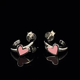 Aros de Plata 925 Ágata Corazón