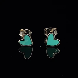 Aros de Plata 925 Ágata Corazón