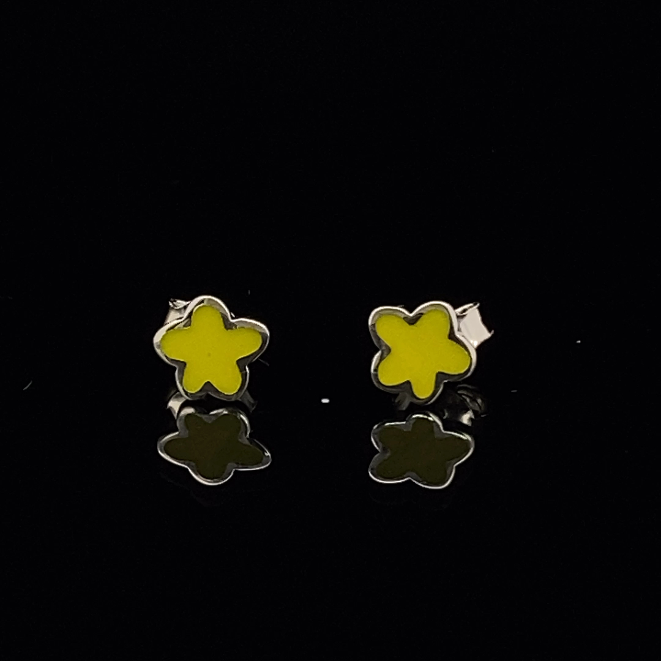 Aros de Plata 925 Ágata Flor