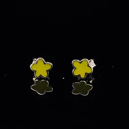 Aros de Plata 925 Ágata Flor