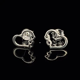 Aros de Plata 925 Corazón con Infinito