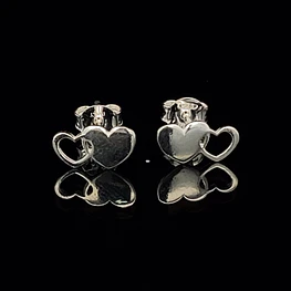 Aros de Plata 925 Corazón Doble