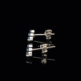Aros de Plata 925 Chaton Trilogy con Piedra Azul