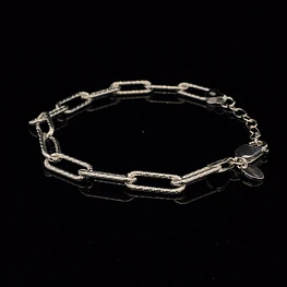 Pulsera De Plata 925 Limada Eslabon Abierto