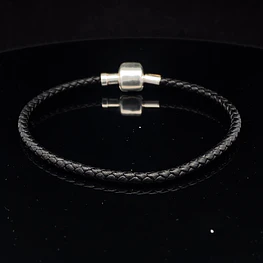 Pulsera de Plata 925 Hilos Tejido Negro